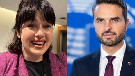 Nika Kovač, Matej Tonin (photo: Vir: Facebook Inštitut 8. marec in Matej Tonin)