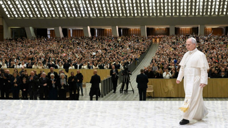 Papež Leon XIV. v dvorani Pavla VI. (photo: Vatican Media)