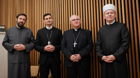 Skupna izjava za medije ob robu medreligijskega zajtrka (photo: STA / Bor Slana)