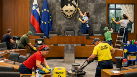 Spomladansko čiščenje v državnem zboru (photo: Fotografija je ustvarjena z umetno inteligenco)