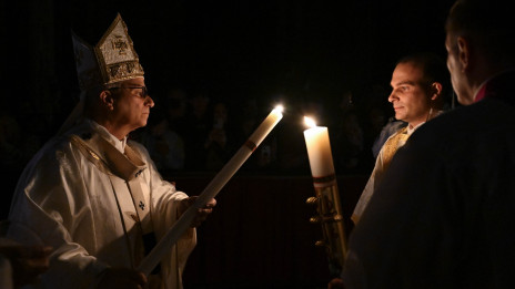 Papež Leon XIV. pri velikonočni vigiliji (photo: Vatican Media)