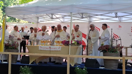 Mašo je ob somaševanju drugih duhovnikov daroval škof Šuštar (photo: Petra Stopar)