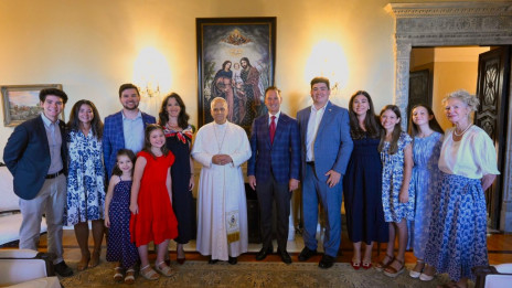 Papež Leon XIV. v rezidenci ameriškega veleposlanika pri Svetem sedežu (photo: Vatican Media)