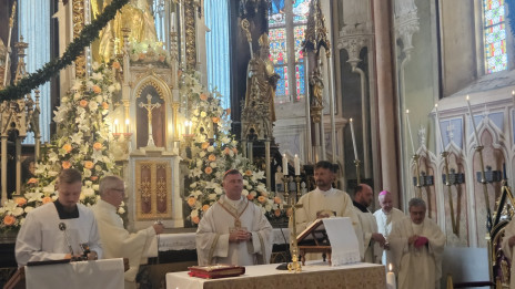 V Marijinem svetišču na Gorci v Malečniku so gostili kardinala Rolandasa Makrickasa (photo: Andreja Seršen Dobaj/STA)