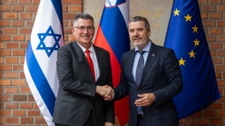 Izraelski zunanji minister Gideon Sar in minister za zunanje in evropske zadeve Tone Kajzer (photo: Bor Slana/STA)