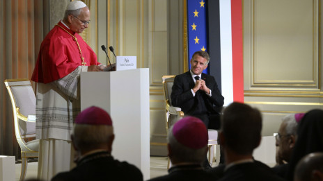 Papež Leon XIV. nagovarja francoske oblasti (photo: Vatican Media)