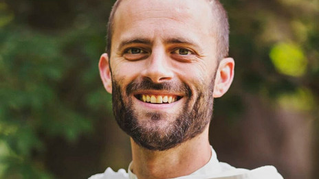 Gregory Pine, dominikanski brat, ki je v Stični predstavil svojo knjigo o pomenu dobrega govora in kako izuriti svoj jezik (photo: Osebni arhiv - Courtesy Godsplaining)