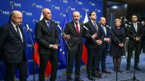 Novinarska konferenca v okviru srečanja vodstva politične skupine Evropske ljudske stranke (EPP) v Ljubljani (photo: STA / Daniel Novakovič)