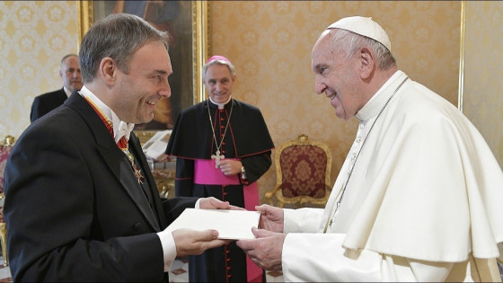 Veleposlanik Jakob Štunf pri papežu Frančišku (photo: Vatican media)