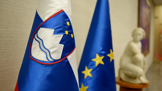 Slovenska in evropska zastava (photo: Rok Mihevc)