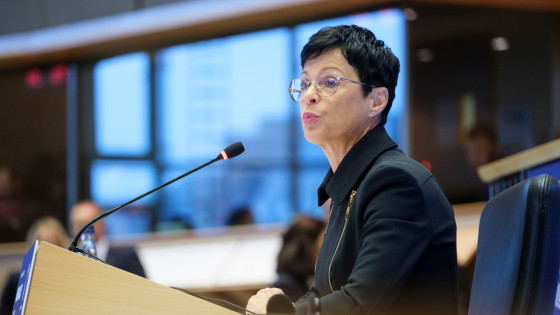 Marta Kos na zaslišanju (photo: Thierry Monasse/STA)