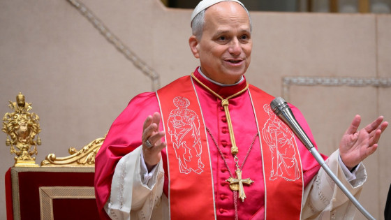 Papež Leon XIV. in diplomati (photo: Mario Tomassetti/Vatican Media)