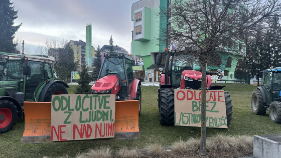 Protest kmetov v Žalcu (photo: STA / Lili Pušnik)