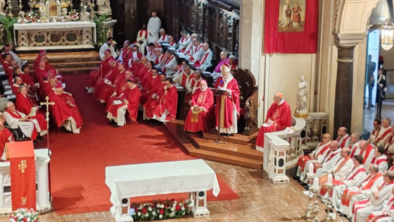 Slovesno somaševanje med umestitveno mašo (photo: Goriška nadškofija)