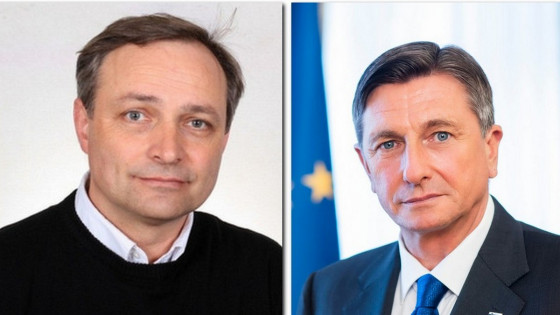 p. Branko Cestnik in predsednik Borut Pahor (photo: Radio Ognjišče / STA)