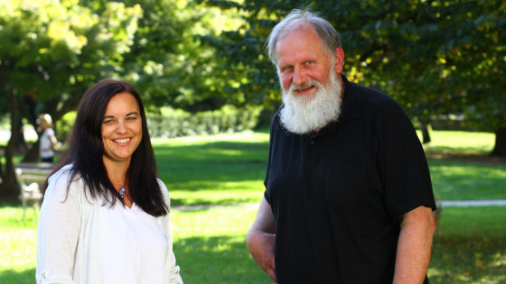 Dr. Karel Gržan v družbi Mateje F. Novljan (photo: Izidor Šček)