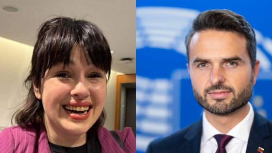 Nika Kovač, Matej Tonin (photo: Vir: Facebook Inštitut 8. marec in Matej Tonin)