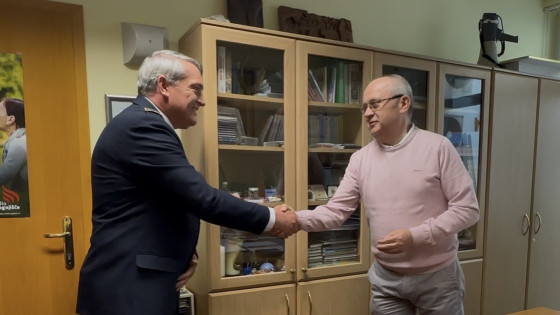 Predsednik Gasilske zveze Slovenije Janko Cerkvenik in direktor Radia Ognjišče Franci Trstenjak (photo: ARO)
