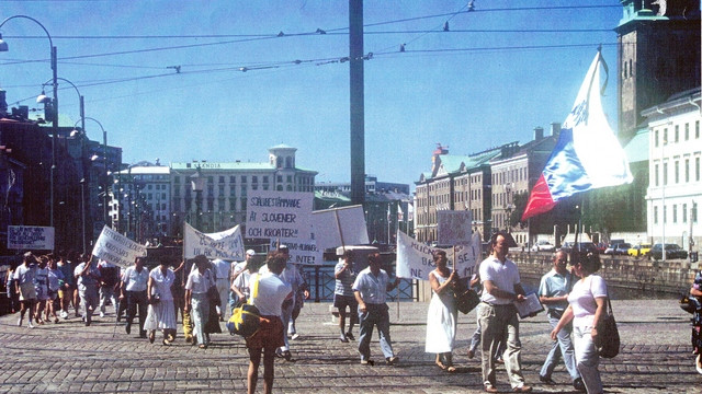 Za svobodno Slovenijo: Slovenske demonstracije v Göteborgu (foto: arhiv Stanka Ratajca)