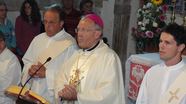 Nadškof Anton Stres na Svetih Višarjah (foto: Matjaž Merljak)