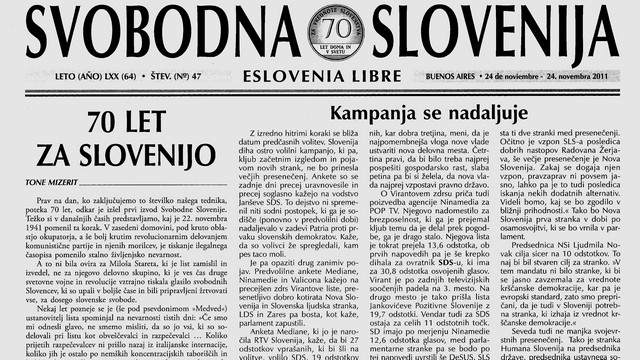 Naslovnica Svobodne Slovenije ob 70-letnici (foto: Svobodna Slovenija)
