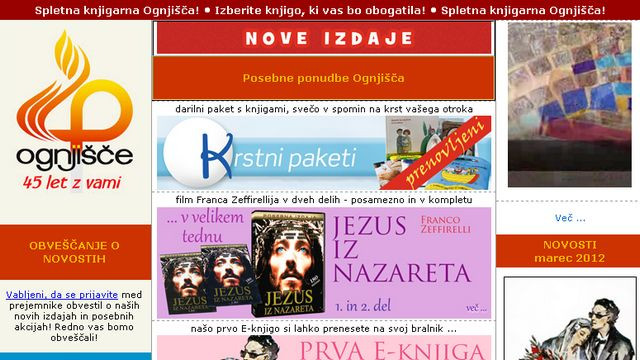 Spletna knjigarna Ognjišče (foto: http://knjigarna.ognjisce.si/)