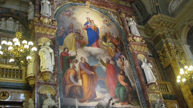 Oltarna slika v baziliki Marije Pomočnice v Torinu (foto: Helena Škrlec)