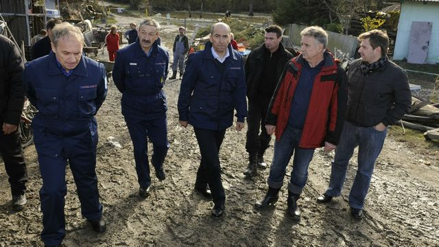 Janez Janša na poplavljenih območjih (foto: www.kpv.gov.si)