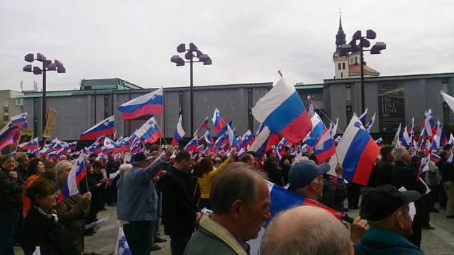 Zborovanje V obrambo Slovenije (foto: Matjaž Križnik)