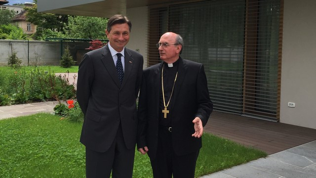 Borut Pahor in nuncij Juliusz Janusz (foto: Urad predsednika republike)