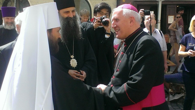 Nadškof Zore in metropolit Hilarion (foto: Andrej Šinko)