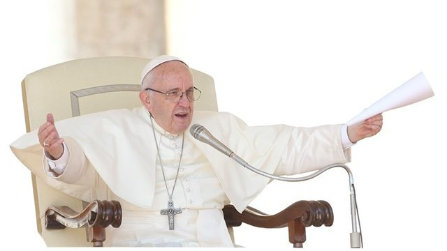 Papež Frančišek z odprtimi rokami (foto: Radio Vatikan)