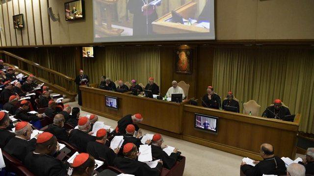 Papež med sklepnim nagovorom (foto: Vatican news)