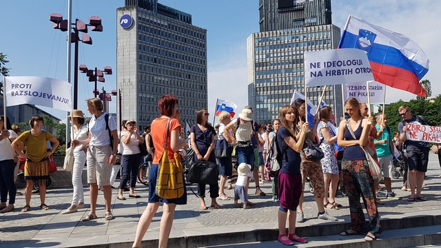 Protest proti omejevanju zasebne pobude v šolstvu (foto: Tanja Dominko)