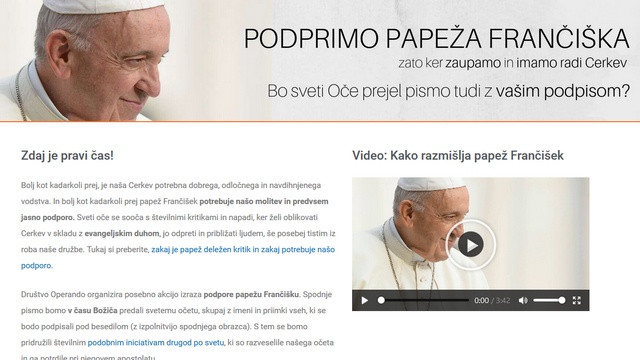 Akcija v podporo papežu Frančišku (foto: operando.org)