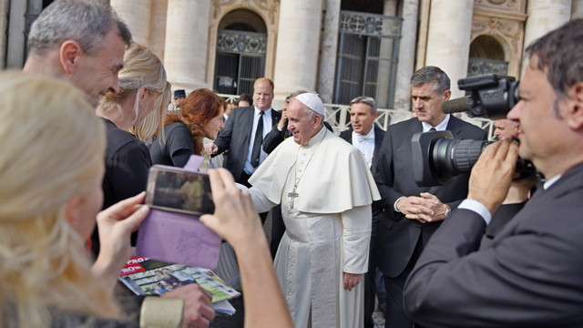 Srečanje s papežem Frančiškom (foto: Rok Mihevc)