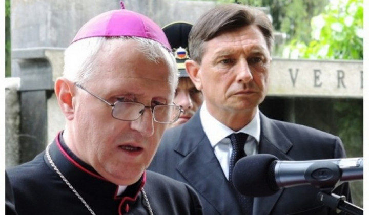 Nadškof Stanislav Zore in predsednik republike Borut Pahor na današnji slovenosti (foto: Katoliška Cerkev)