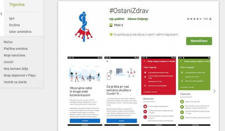 Aplikacija #OstaniZdrav (foto: Gov.si)