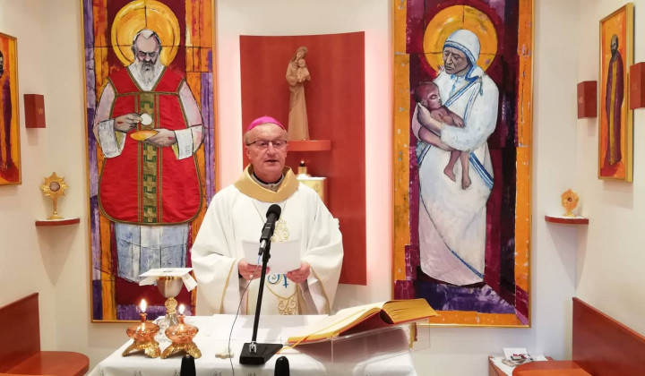 Škof dr. Anton Jamnik je daroval 26. obletno zahvalno sveto mašo (foto: Izidor Šček)