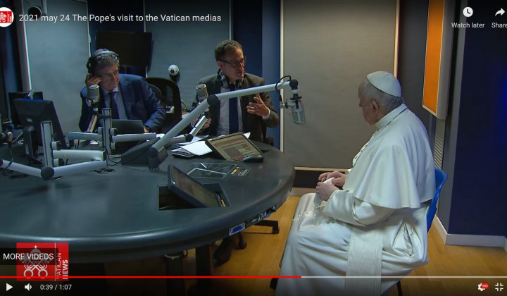 Papež na Radiu Vatikan (foto: posnetek zaslona)