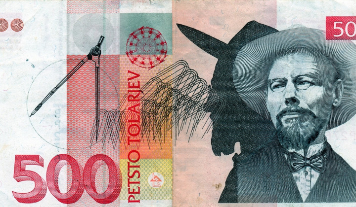 Na Bankovcu za 500 tolarjev je bil lik arhitekta Jožeta Plečnika. (foto: Banka Slovenije)