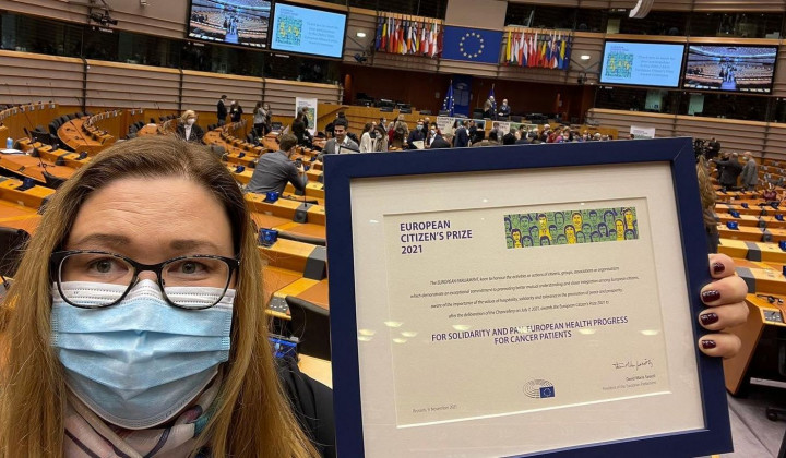 Kristina Modic v Evropskem parlamentu lani ob prevzemu prestižne nagrade državljan Evrope  (foto: KM)