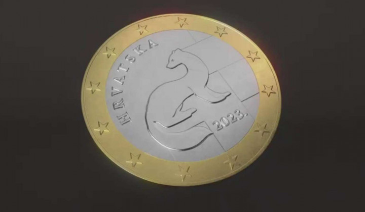 Hrvaški kovanec za en evro (foto: STA / Tanjug)