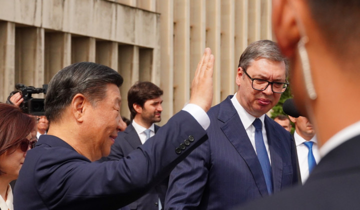 Uradni obisk kitajskega predsednika Xi Jinpinga v Srbiji. Kitajski predsednik Xi Jinping in srbski predsednik Aleksandar Vučić. (foto: Xinhua/STA)