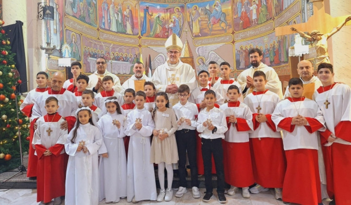 Kardinal Pizzaballa v Gazi (foto: Spletna stran Jeruzalemskega latinskega patriarhata)