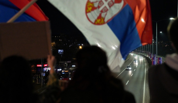 Protest studentov v Srbiji. (foto: Tanjug/STA)