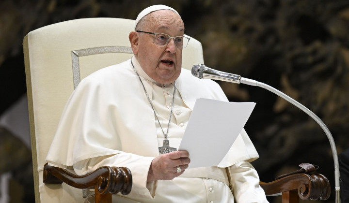 Papež pri sredini avdienci (foto: Vatican media)