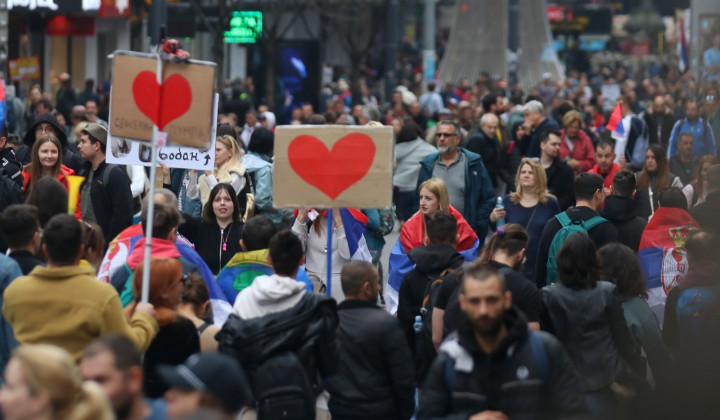 Protesti v Beogradu (foto: Tanjug/STA)