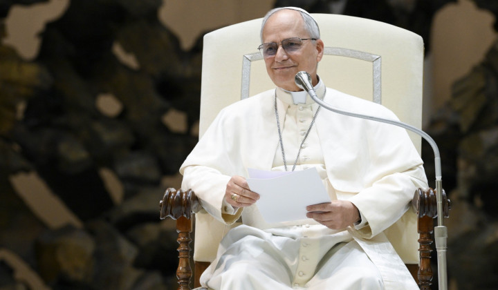 Papež med nagovorom novinarjem Papež med nagovorom novinarjem (foto: Vatican media)