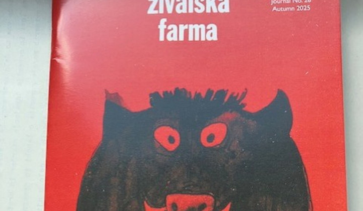 Izrez - Orwell Society Journal ima to jesen na platnici tistega prašiča, ki se je zastrmel v slovenske bralce leta 1970. Izrez - Orwell Society Journal ima to jesen na platnici tistega prašiča, ki se je zastrmel v slovenske bralce leta 1970. (foto: Osebni arhiv avtorice komentarja)